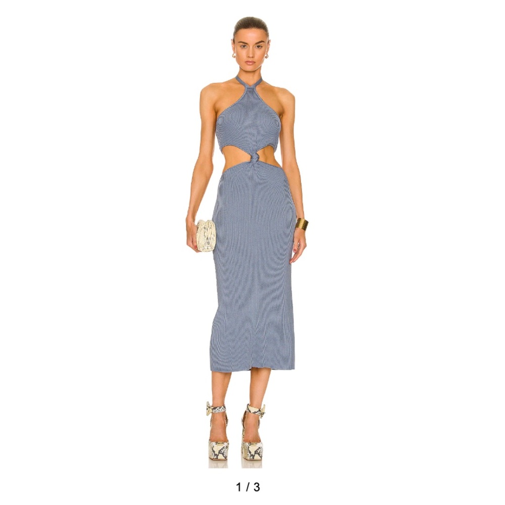 Cult Gaia Cameron Knit Dress in Steel Blue